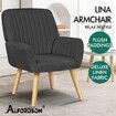 ALFORDSON Armchair Accent Chair Lounge Fabric Grey