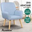 ALFORDSON Armchair Lounge Accent Chair Fabric Blue