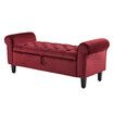 La Bella Storage Ottoman Bench Seat 132cm Chest Arm Couch Stool Velvet - Red