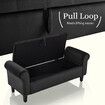 La Bella Storage Ottoman Bench Seat 132cm Chest Arm Couch Stool Velvet - Black