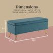 La Bella Storage Ottoman Bench Seat 110cm Chest Couch Stool Velvet - Ocean Blue