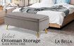 La Bella Storage Ottoman Bench Seat 110cm Chest Couch Stool Velvet - Grey