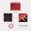 La Bella 2 Set Storage Ottoman Cube Seat 45cm Chest Couch Tuffet Foot Stool PU Leather - Red