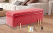 La Bella Storage Ottoman Bench Seat 97cm Chest Couch Stool PU Leather - Red