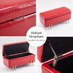 La Bella Storage Ottoman Bench Seat 97cm Chest Couch Stool PU Leather - Red