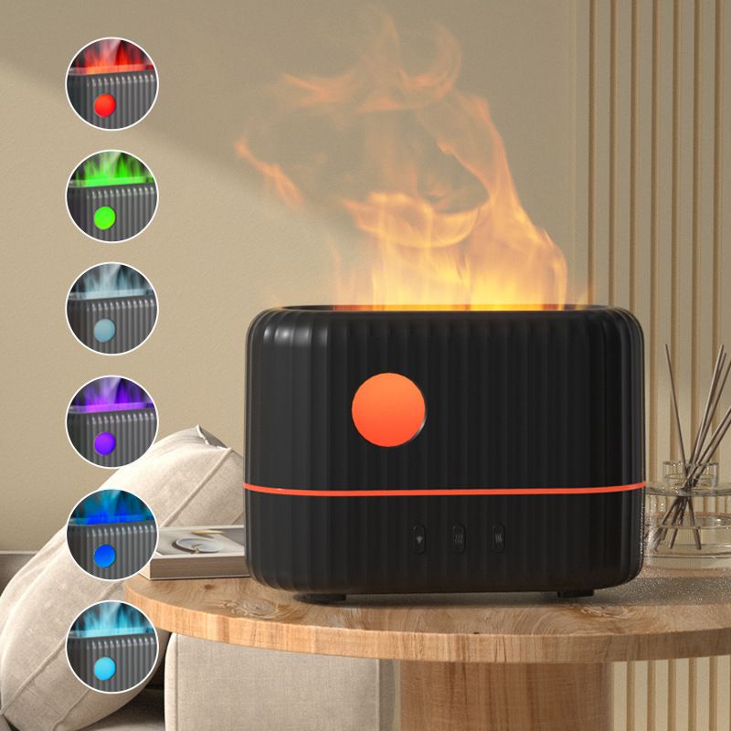 Flame Light Essential Oil Diffuser, 3 Flame Light Intensity Modes and 2 Adjustable Cool Mist Settings, Diffuser Air Humidifier,Black