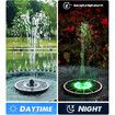 Solar Fountain Full Glass Panel with 2200 Capacity Battery, 3.5W Floating Solar Bird Bath Fountains with 4 Fixed Rods