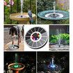 Solar Fountain Full Glass Panel with 2200 Capacity Battery, 3.5W Floating Solar Bird Bath Fountains with 4 Fixed Rods