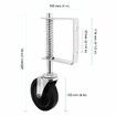 2Pcs Gate Caster Wheel Spring Loaded 4 Inch Heavy Duty Rubber Gate Wheels with Spring 220lbs Capacity