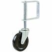 2Pcs Gate Caster Wheel Spring Loaded 4 Inch Heavy Duty Rubber Gate Wheels with Spring 220lbs Capacity