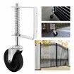 2Pcs Gate Caster Wheel Spring Loaded 4 Inch Heavy Duty Rubber Gate Wheels with Spring 220lbs Capacity