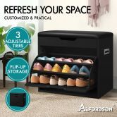 ALFORDSON Shoe Cabinet Bench Storage Rack Organiser Shelf 12 Pairs Black