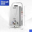 Maxkon Gas Water Heater 9 in 1 10L Portable Outdoor Camping Instant Hot Shower Heating System Silver with Pump