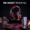 Gaming Headset for PS4 PS5 One Switch PC with Noise Canceling Mic, Deep Bass Stereo Sound Red