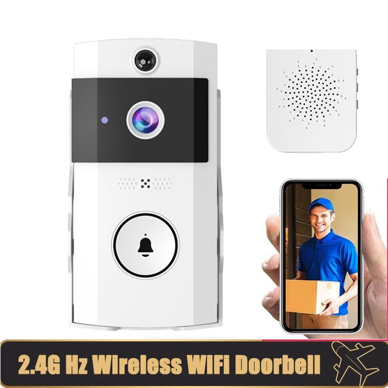 Wireless doorbell Camera,Smart doorbell Surveillance,2-Way Audio,Night Vision Home Doorbell Camera for Homes,Apartments,Offices,2.4Ghz WiFi Only