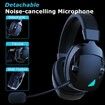 Wireless Gaming Headset with Detachable Noise Cancelling Microphone, 2.4G Bluetooth USB 3.5mm Wired Jack 3 Modes Wireless Gaming Headphones