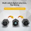 Hexagon Flip Timer Mutable Countdown Timers with LED Display 15 Seconds Long Prompt Office Hours Reminder for Classroom Kids Learning-Black