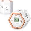 Hexagon Flip Timer Mutable Countdown Timers with LED Display 15 Seconds Long Prompt Office Hours Reminder for Classroom Kids Learning-White