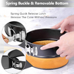 Cake Pan Set for Baking,Non-Stick Springform Pans Set of 4(4,7,9,10inch),Round Cake Pans,Cheesecake Pan,Leak-Proof Cake Pans with Removable Bottom