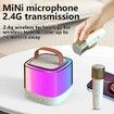 Mini Karaoke Machine - Bluetooth Portable Karaoke Speaker with Bass and Dazzling Lights with 2 Wireless Microphone for Girls & Boys Home Party Gift Toys