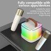 Mini Karaoke Machine - Bluetooth Portable Karaoke Speaker with Bass and Dazzling Lights with 2 Wireless Microphone for Girls & Boys Home Party Gift Toys