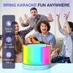 Karaoke Machine for Kids, Mini Portable Bluetooth Karaoke Speaker with 2 Wireless Mics & Light for Home Party(Blue)
