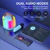 Karaoke Machine for Kids, Mini Portable Bluetooth Karaoke Speaker with 2 Wireless Mics & Light for Home Party(Blue)