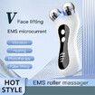 V-Face Lift Roller Massager EMS Microcurrent Sonic Vibration Facial Lifting Skin Tighten USB Power Massage Beauty Device Facial Toning Skin Firming Beauty Tool