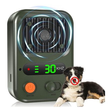 Anti Barking Devices, Auto Dog Bark Deterrent Devices with 3 Levels, Rechargeable Dog Silencer Sonic Barking Deterrent for Dog and People Green