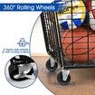 Large Sports Ball Storage Cart Lockable Bin Cage Sports Equipment Organiser Basketball Football Toys Holder Rack Garage Gym