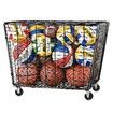 Large Sports Ball Storage Cart Lockable Bin Cage Sports Equipment Organiser Basketball Football Toys Holder Rack Garage Gym