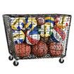 Large Sports Ball Storage Cart Lockable Bin Cage Sports Equipment Organiser Basketball Football Toys Holder Rack Garage Gym