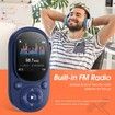 MP3 Player 32GB Bluetooth 5.3 Mini Portable Music Player with FM Radio Recording, Kids Music MP3 MP4 Player(Blue)