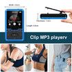 32GB Clip-On MP3 Player with Bluetooth 5.0, Mini Portable MP3 Player with FM Radio Recording, Kids Music MP3 Player with Pedometer MP3 and MP4 Player(Blue)