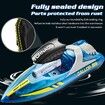 15+ MPH RC Boat with LED Lights Fast Remote Control Speed Boat for Pool and Lake 2.4GHz Race Boat for Teens Outdoor Water Sports in Green and Blue