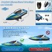 15+ MPH RC Boat with LED Lights Fast Remote Control Speed Boat for Pool and Lake 2.4GHz Race Boat for Teens Outdoor Water Sports in Green and Blue