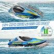 15+ MPH RC Boat with LED Lights Fast Remote Control Speed Boat for Pool and Lake 2.4GHz Race Boat for Teens Outdoor Water Sports in Green and Blue