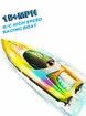 15+ MPH RC Boat LED Lights Fast RC Boat Toys Pool Lake Remote Control Speed Boat 2.4Ghz Race Boats Outdoor Pool Toys Green Water Sports col.Orange