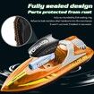 15+ MPH RC Boat LED Lights Fast RC Boat Toys Pool Lake Remote Control Speed Boat 2.4Ghz Race Boats Outdoor Pool Toys Green Water Sports col.Orange