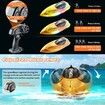 15+ MPH RC Boat LED Lights Fast RC Boat Toys Pool Lake Remote Control Speed Boat 2.4Ghz Race Boats Outdoor Pool Toys Green Water Sports col.Orange