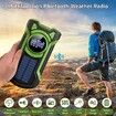 Emergency Weather Radio Waterproof Bluetooth Portable AM FM NOAA Weather Radio with 5000mAh USB Hand Crank Solar Radio Phone Charger Flashlight SOS in Green