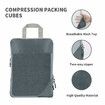6 Set Compression Packing Cubes for Suitcases,Travel Organizer Bags for Luggage, Travel Accessories and Essentials (Grey)