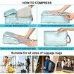 Compression Packing Cubes for Suitcases 6 Set, Expandable Travel Suitcase Organizer Bags Set with Shoe Bag, Lightweight Luggage Packing Organizers(Luke Blue)