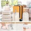 Compression Packing Cubes for Suitcases 6 Set, Expandable Travel Suitcase Organizer Bags Set with Shoe Bag, Lightweight Luggage Packing Organizers(Beige)
