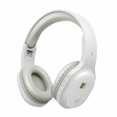 Rechargeable and Portable Personal FM Radio Headphones with Best Reception,Wireless Headset FM Radio Ear Muffs for Jogging,Mowing,Cycling,Meeting FM Receiver,White