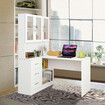 Computer Desk and Bookcase 3in1 Study Writing Laptop Table Shelving Office Bookshelf Drawers Cabinets White