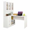 Computer Desk and Bookcase 3in1 Study Writing Laptop Table Shelving Office Bookshelf Drawers Cabinets White