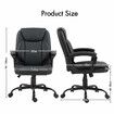 Ergonomic Office Chair Computer Study Executive Desk Armchair Home Work Reclining Adjustable Swivel Recliner PU Black