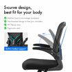 Mesh Office Chair Ergonomic Desk Reclining Armchair Study Executive Computer Adjustable Home Work Swivel Recliner Black