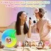 Mini Karaoke Machine for Kids,Portable Bluetooth Speaker with 2 Wireless Microphones and 7 Mode LEDs for Home Party and Outdoor (Pink)